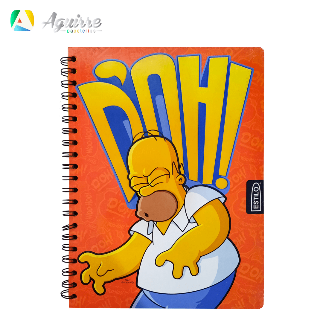 CUADERNO UNIVERSITARIO 100 HOJAS 1 LÍNEA LOS SIMPSONS Aguirre Papelerías