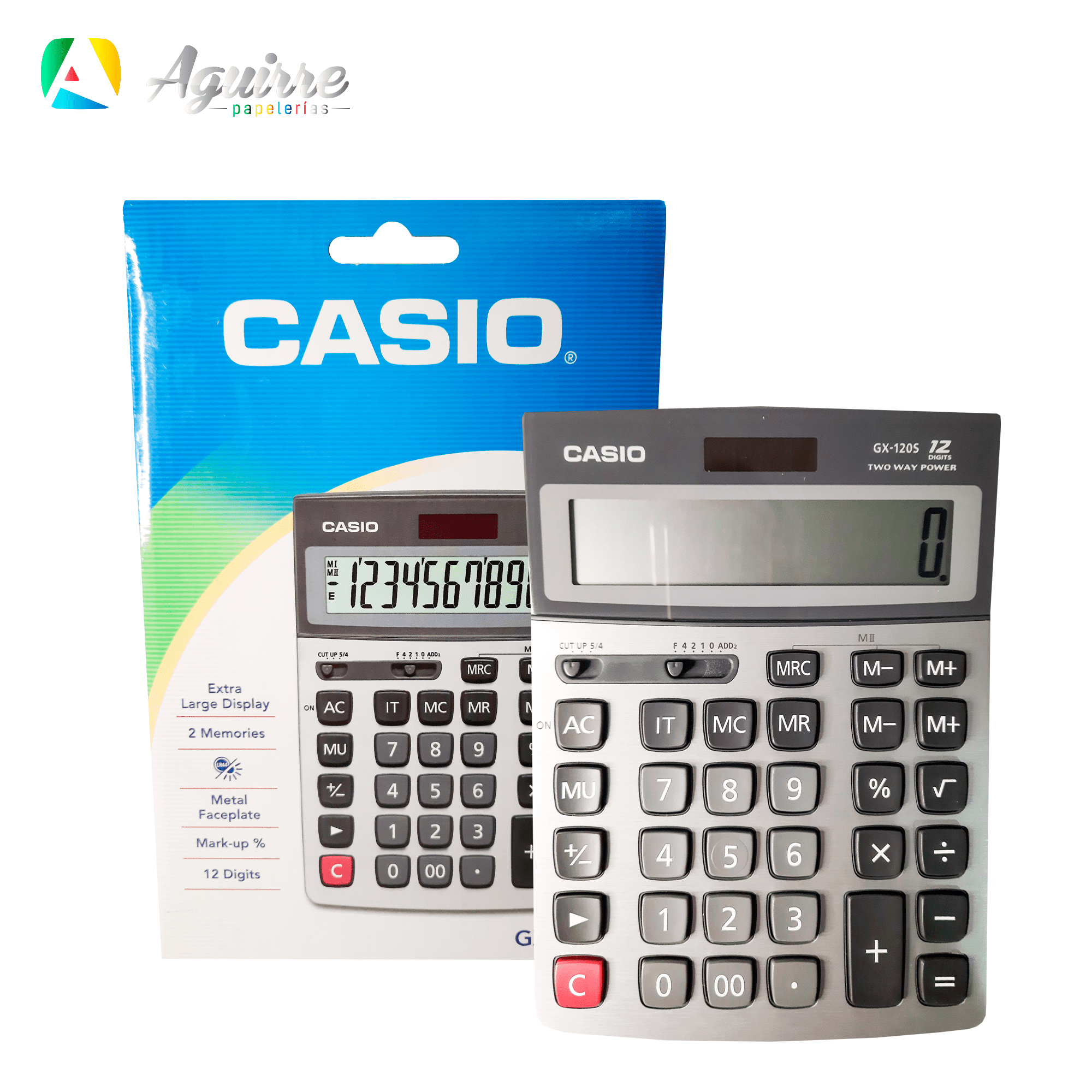 CALCULADORA CASIO ESCRITORIO 12 DÍGITOS | Aguirre Papelerías